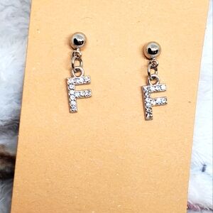 7/$10 F Initial Earrings, New